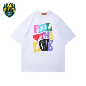 เสื้อยืดคอกลมสำหรับผู้ชายใส่สบายพิมพ์ลายพัฟฟ์ทรงพอดีตัวสินค้ามาใหม่ฉลากส่วนตัว - Product Image 2