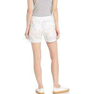 Femmes taille haute cordon décontracté respirant écologique 100% coton Shorts dernier Style couleur unie personnalisé en gros - Product Image 5