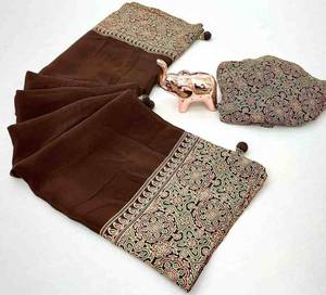 Premium Festive Wear Ajrakh Printed Sarees Collection Catálogo completo disponible a precio mayorista ideal para ropa casual. - Product Image 3