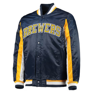 2025 Luxury Y2K Varsity Style Satin College Bomber Jacket para hombres OEM Proveedor al por mayor Stand Streetwear Pedidos a granel Chaqueta - Product Image 5