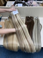 Cabello de trama de calidad estirada doble color de piano de mezcla liso natural, tan sedoso y tan suave 100% cabello vietnamita