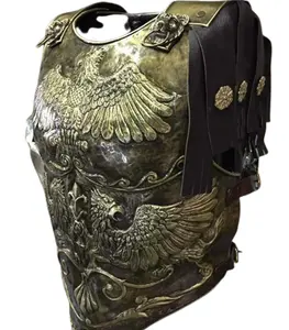 中世纪罗马胸甲骑士重演胸甲服装鹰设计黄铜肌肉夹克