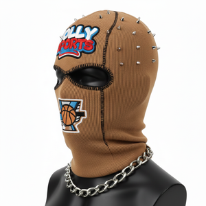 Pasamontañas de Invierno para Mujer, de Algodón y Poliéster Acanalado, Transpirable, con Panel de Tela Elástica, Logotipo Bordado, Gorro - Product Image 3