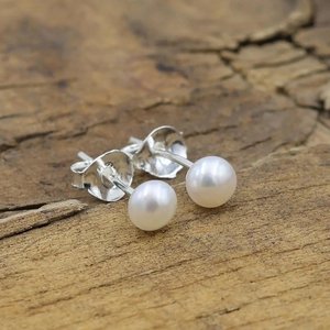 ต่างหูไข่มุกธรรมชาติ925เงินสเตอร์ลิงทำด้วยมือเครื่องประดับคลาสสิกสำหรับผู้หญิงหินจิ่นเจสโตนดีไซน์หรูหรา - Product Image 3