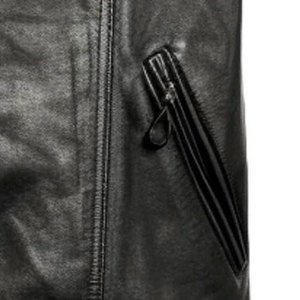 Chaleco de Lona y Cuero Genuino de Color Personalizado con Cuello Redondo, Cierre de Botones Cubiertos y Cuatro Bolsillos Delanteros, Ropa de Abrigo para Otoño - Product Image 6