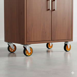 Rueda Giratoria de Acero y TPR de 3 Pulgadas con Placa Superior Giratoria y Rodamiento de Bolas, Capacidad de Carga de 70-100 KG, Naranja, Rueda Industrial para Muebles - Product Image 3