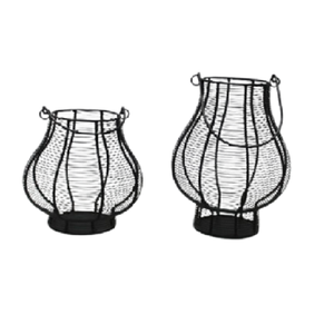 Bougeoir noir en fil de fer moderne pour décoration de mariage Ensemble de deux pièces bougeoirs en métal pour bougeoir en métal - Product Image 4