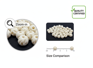 Perles en os blanc sculptées à la main, naturelles, durables, artisanales, fournitures pour la fabrication de bijoux, vente en gros, rondes/plates rondes polies - Product Image 6