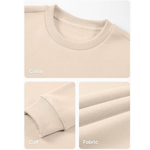 Sudadera de cuello redondo de color sólido holgada para hombre con manga larga, jerséis de Tela con estampado de fábrica personalizado para comercio exterior - Product Image 6