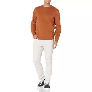 Sudaderas de lana de algodón de alta calidad con logotipo personalizado, sudaderas con capucha de cuello redondo de gran tamaño para hombre, conjunto de sudaderas básicas personalizadas, sudadera - Product Image 4