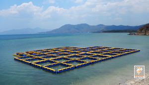 1 año de garantía - Jaula flotante para peces AQT de HDPE, tamaño 3x3 metros, 8 agujeros/unidad para piscicultura - Product Image 5