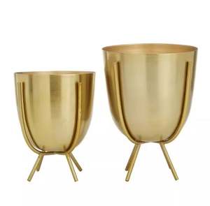 Iron Round <b>Planter</b> with Foldable Stand Gold for Gardening <b>Flower</b> <b>Pots</b> <b>Planters</b> Modern Garden Indoor Outdoor Home Decorative - Product Image 6