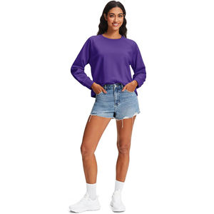 drop shoulder oversized fleece cozy casual <b>long</b> sleeve loose fit warm <b>women</b> wardrobe <b>Women</b> <b>Sweatshirts</b> - Product Image 4