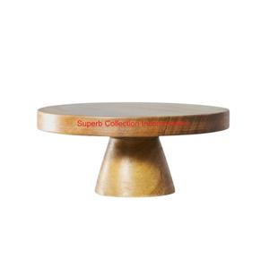 Soporte de pastel de madera maciza natural al por mayor y plato de servicio soporte de exhibición de pedestal de postre redondo para decoración de boda y hogar - Product Image 6