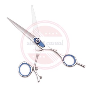 Nouvelle poignée pivotante ciseaux de coiffeur cisaillement coupe de cheveux | Ciseaux droits/amincissants pouce pivotant brillant taille personnalisée - Product Image 5