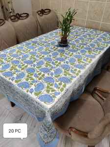 Mantel elegante de algodón 100% hecho a mano con diseño Floral hecho a mano, cubierta de mesa elegante con impresión de bloque de mano artesanal tradicional - Product Image 3