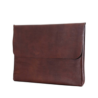 Funda Protectora para Portátil Unisex de Primera Calidad, Duradera, con Múltiples Bolsillos, Correa para el Hombro, Elegante, de Cuero Genuino, para Portátiles de 15 Pulgadas