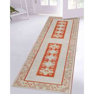 Alfombra beige estampada: diseño marroquí, Oushak, Navajo, decoración del hogar, alfombra suave no tejida - Product Image 3