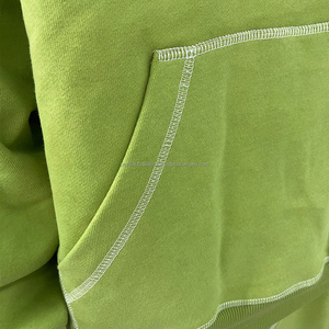 Sérigraphie personnalisée Sweats à capuche en coton pour hommes Ensembles de 2 pièces Jogging Streetwear Survêtement à capuche au point contrasté Survêtement - Product Image 6