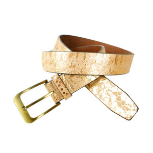 Ceinture en cuir de première qualité faite à la main Vintage perforé boucle ardillon 35MM largeur personnalisable en cuir véritable 100% serpent imprimé conception unisexe - Product Image 1