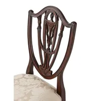 Ensemble de 2 chaises d'appoint, structure en bois massif sculpté, assise et dossier rembourrés, chaises d'appoint classiques pour salon et lecture