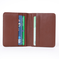 Portefeuille élégant et fin en cuir véritable avec fermeture pliante, porte-cartes de petite taille avec doublure en coton, facile à transporter, de haute qualité, cadeau unisexe