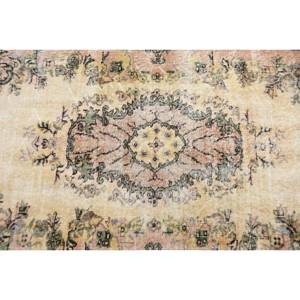 Alfombra de lana clásica Beige marrón de 3,8x6,3 pies, diseño de retazos turco para entrada, sala de estar o dormitorio, respaldo de látex - Product Image 5