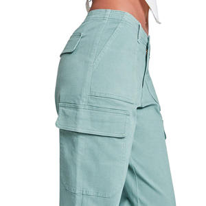 Gran oferta, a la moda ropa de abrigo, pantalones Cargo para mujer, traje de moda de Color liso personalizado, pantalones Cargo transpirables para mujer - Product Image 5