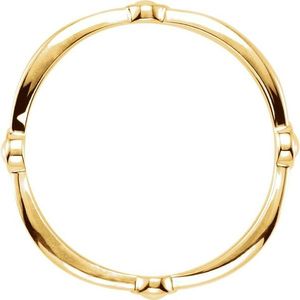 Stuller Romantic Fashionable 14KY Gold Plated Inlay <b>Ring</b> 50927:1002P Stackable Number Shape Trendy Wedding <b>Ring</b> with 18K Plating - Product Image 5