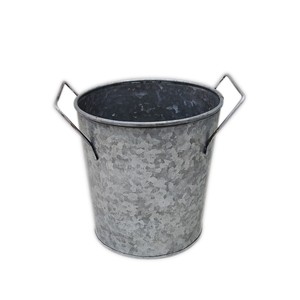 modern galvanized planter metal bucket with side handle galvanized planter garden <b>herb</b> <b>pot</b> galvanized iron planter bucket - Product Image 2