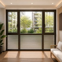 Fenêtre à persiennes fixes en aluminium moderne de la série 90S avec isolation thermique pour usage résidentiel et commercial