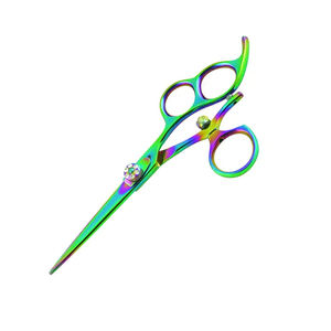 Couleur arc-en-ciel coupe de cheveux salon de coiffure cisailles en acier inoxydable cheveux élégant coiffeur cisailles avec trois anneaux - Product Image 2