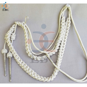 Bitish aiguillettes ด้ายโลหะแบบสะพายไหล่ทำจากผ้าฝ้ายสีเงินสีทอง - Product Image 5