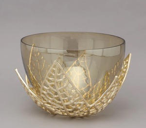 Cast Aluminum Stand with <b>Glass</b> <b>Bowl</b> for <b>Serving</b> Fruits and Dates <b>Serving</b> and Storage <b>Bowl</b> With Greatest Quality - Product Image 3