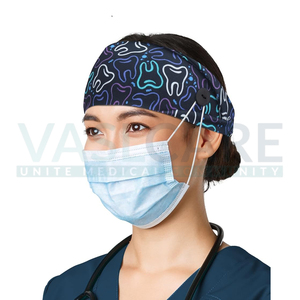 Diadema para el sudor para hombres y mujeres, diademas anchas para enfermeras, protección elástica antideslizante para los oídos para Unisex Vaslcare - Product Image 1