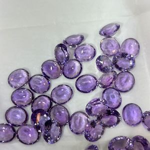 Piedra de corte de piedras preciosas de amatista púrpura natural, piedras preciosas sueltas ovaladas facetadas de grado AAA de amatista Africana genuina, 7mm x 5mm de todos los tamaños - Product Image 4