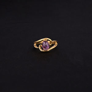 Anillo de Oro Chapado con Doble Aro de Amatista para Mujer - Product Image 2