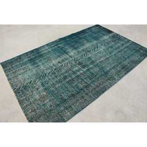 Alfombra Vintage, Alfombra de Lana Azul Grisácea de 4.6x7.5 pies - Product Image 3