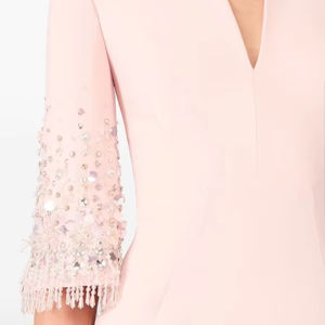 V-Neck Full Sleeves Maxi Dress Elegant A-Line Silhouette for Weddings <b>Proms</b> <b>Parties</b> Evening Gatherings Anti-Static Breathable - Product Image 1