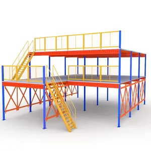 factory mezzanine shelves mezzanine floor Customized Industrial Steel Metal Storage Stacking Racks Shelves for Garage Warehouse