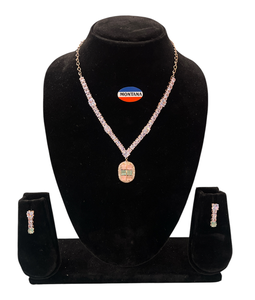 Hermoso conjunto de collar de diamantes americanos de diseñador para mujer, joyería de moda para bodas y celebraciones - Product Image 4