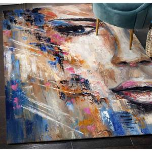 Tapis d'art portrait de femme : Décoration moderne pour salon, tapis à poils doux - Product Image 3