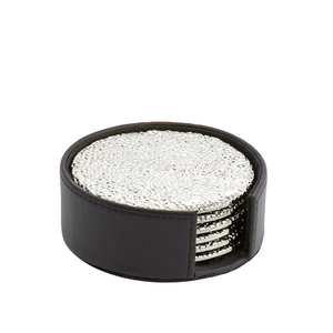 Stainless Steel Black <b>Coasters</b> Round - Six Piece - Product Image 5