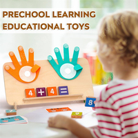 Juguetes educativos sensoriales Montessori para niños en edad preescolar juego de conteo de dedos hechos de madera para el aprendizaje de los niños