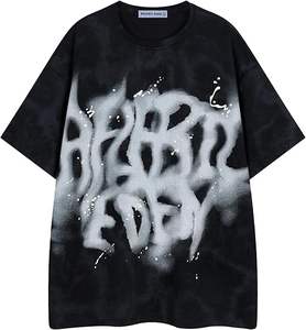 Fabricant de vêtements sur mesure : T-shirt oversize coupe carrée, T-shirts à épaules tombantes en coton épais, T-shirt graphique court coupe carrée 100% coton - Product Image 1