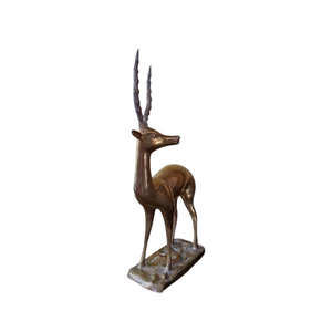 Top Selling Modern Antiqued <b>Gold</b> Metal Reindeer <b>Statue</b> Handmade Eco-Friendly Desk Accessory Decorative Sculpture - Product Image 1