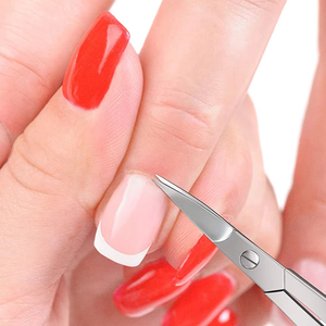 Best Quality <b>Nail</b> Scissor Stainless Steel Sharp Curved Blade Fine Point Manicure Cuticle Scissors With Leather <b>Pouch</b> beauty tool - Product Image 3