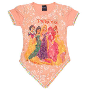 Camiseta elegante de media manga para niñas - Melocotón - Product Image 1