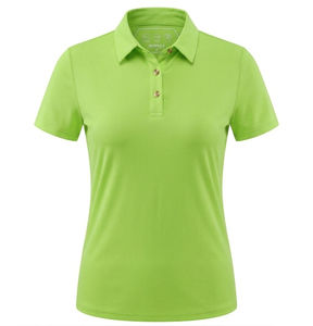 Womens ribbed cotton polyester polo shirt 220GSM premium soft stretch fabric <b>brown</b> color custom embroidery logo Women Polo Shirt - Product Image 5