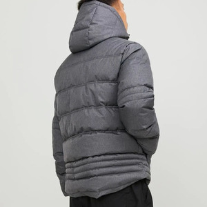 Veste matelassée imperméable coupe-vent de haute qualité pour homme avec logo camouflage personnalisé sur le devant, face noire, hiver, garde au chaud - Product Image 3